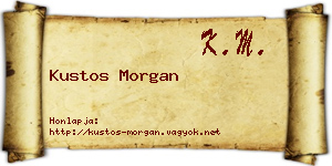 Kustos Morgan névjegykártya